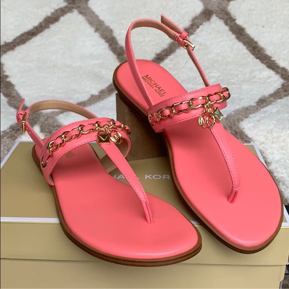 MICHAEL KORS ELSA THONG NAPPA PU GRAPEFRUIT - Picture 13 of 15